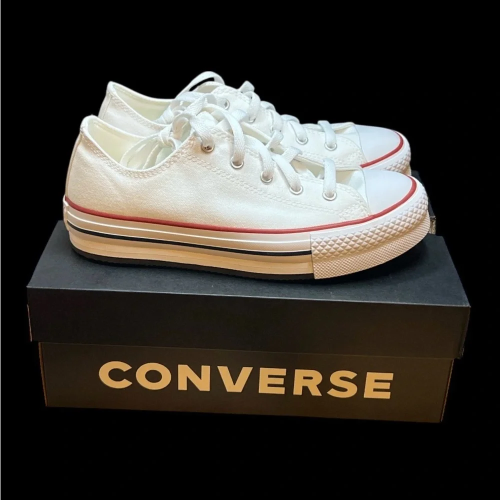 Size‎ 4 - Converse Chuck Taylor All Star EVA Lift OX - White/Garnet/Navy 272858F